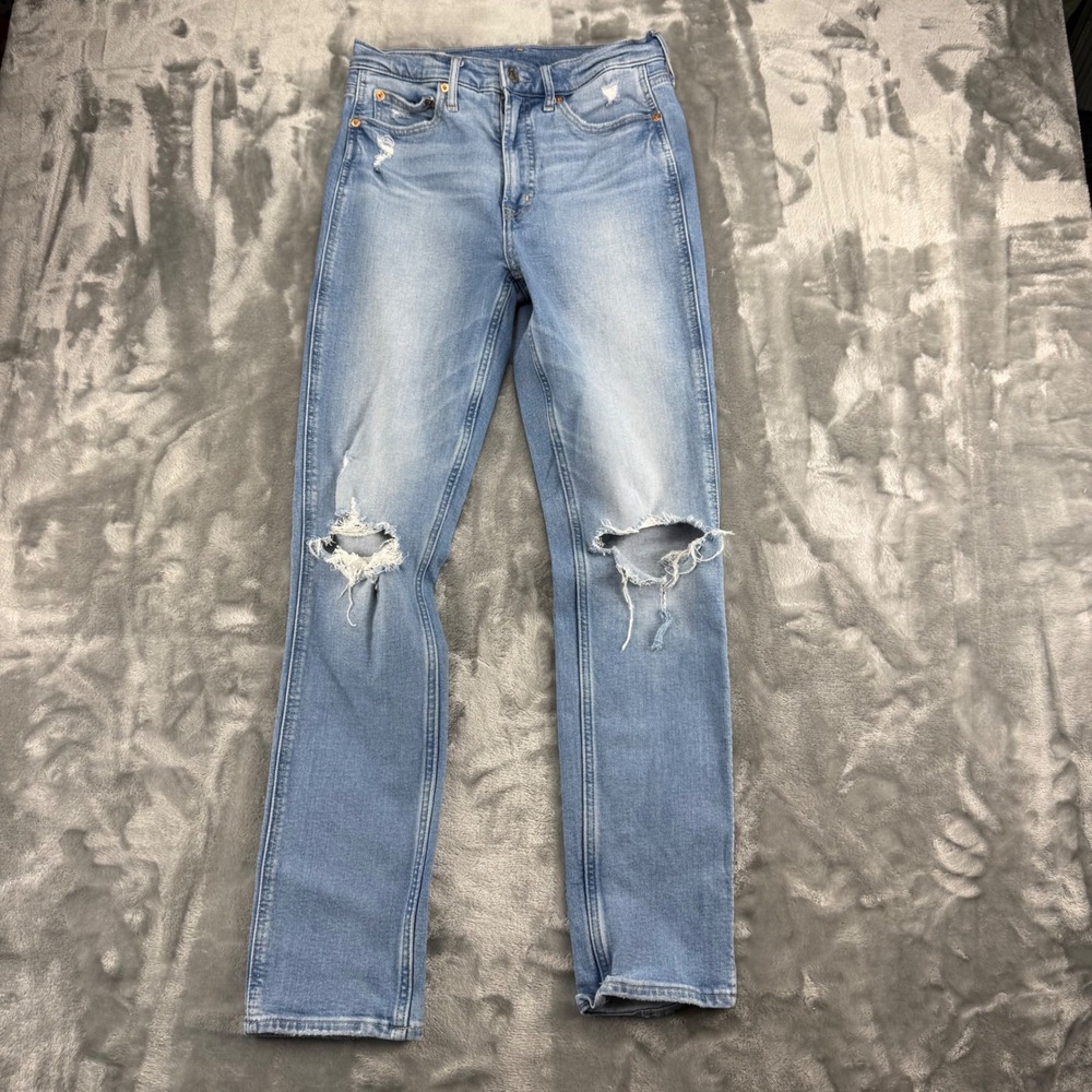 Gap Vintage Slim High Rise Distressed Light Wash Jeans‎ 27 4T Tall 760299-00